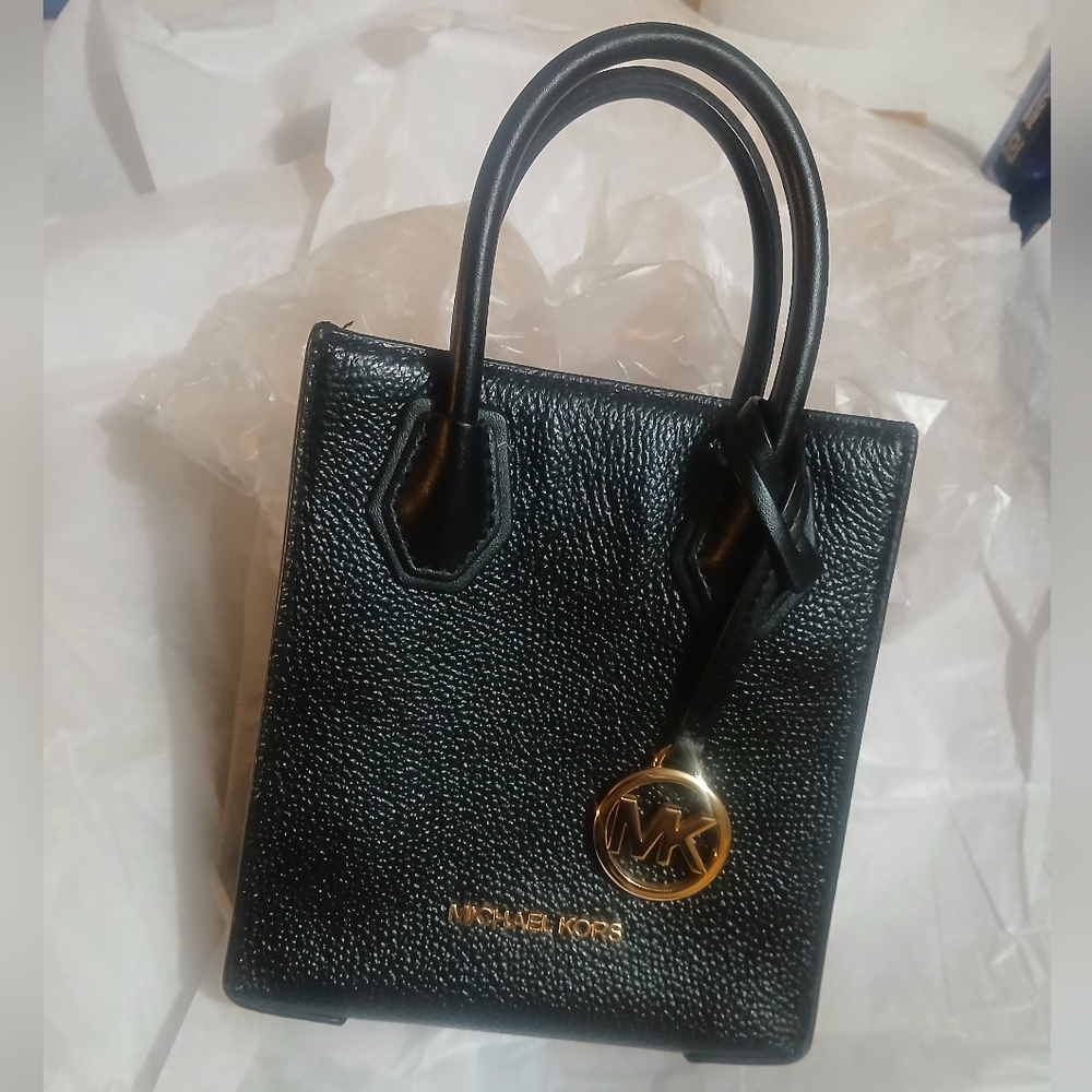 Michael Kors Black Mini Bag with Gold Accents